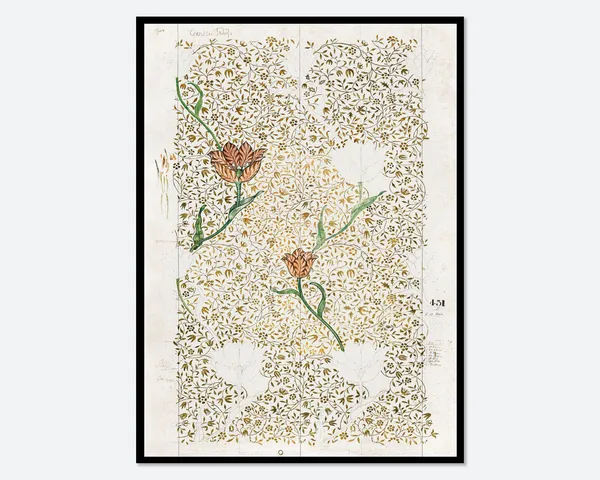 William Morris Garden Tulip 1885 Vintage Art Print