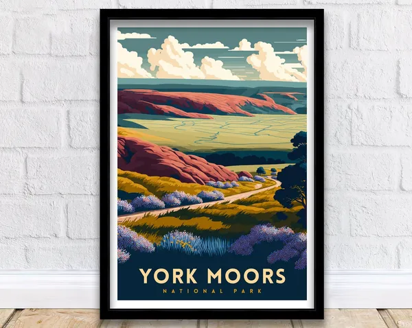 North York Moors Travel Poster, Yorkshire National Park