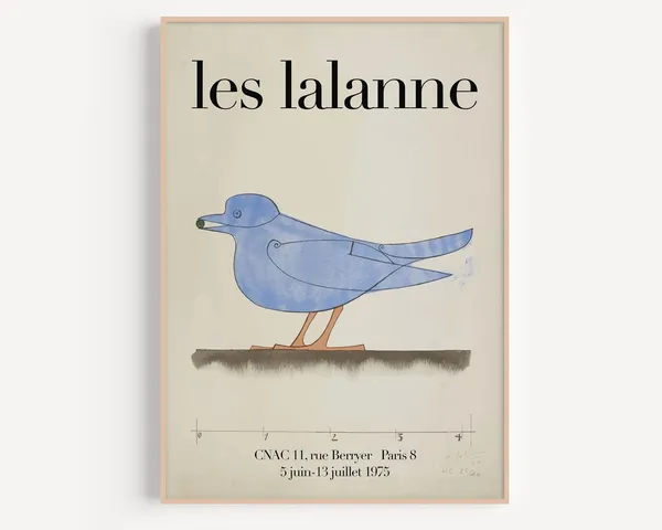 Les Lalanne Blue Bird Vintage Exhibition Poster