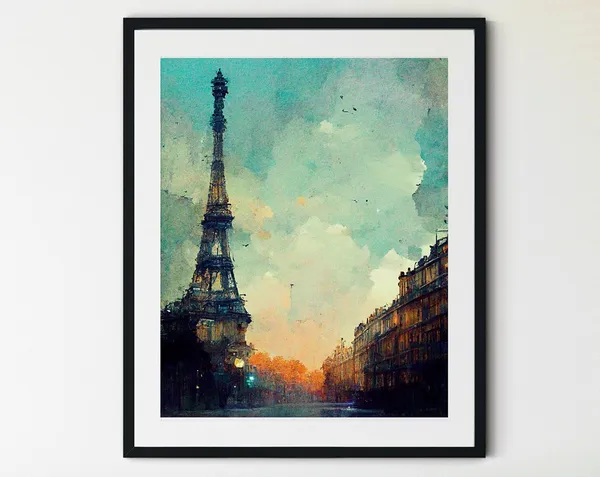 Paris Eiffel Tower View, France Cityscape Art Print