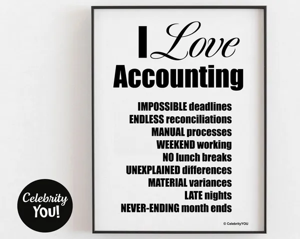 Reasons I Love Accounting Funny CPA Office Decor Print