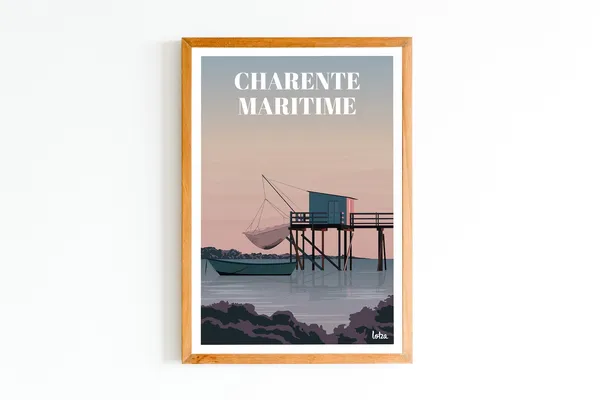Charente-Maritime Vintage Minimalist Travel Poster