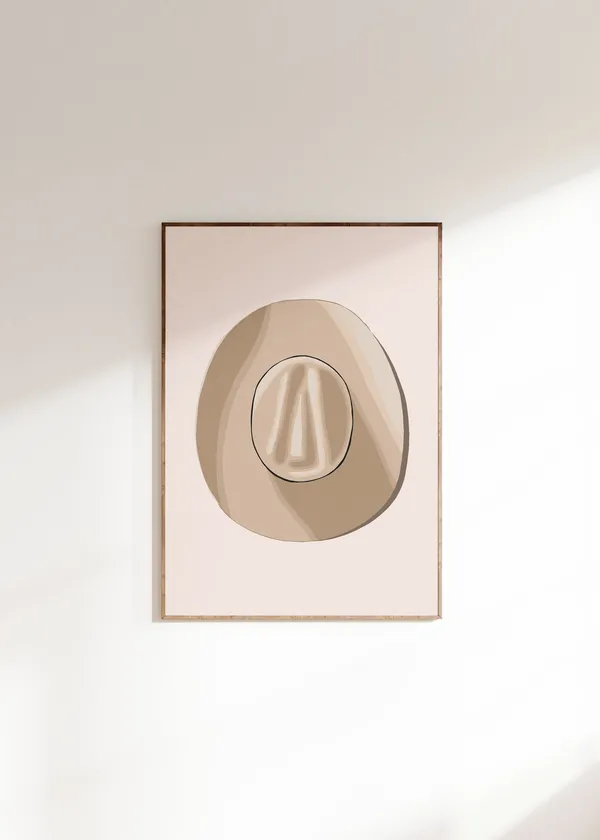 Cowboy Hat Print, Western Boho Neutral Decor