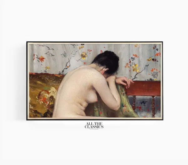 William Merritt Chase Nude Female Portrait, Vintage Art Print