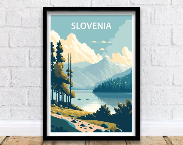 Slovenia Travel Poster, Europe Wall Art Print
