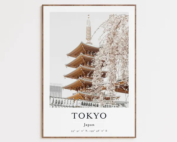 Japanese Temple Modern Minimalist Travel Poster