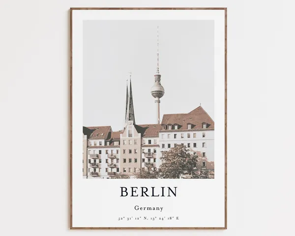 Germany City View Travel Poster, Cityscape Art