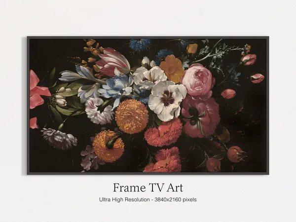 Vintage Flower Still Life with Roses, Art Print