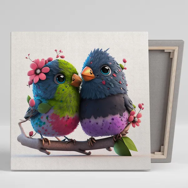 Love Birds Valentines Art Print, Romantic Decor