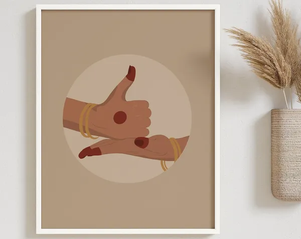 Dance Mudra Indian Dancer Art Print, South Asian