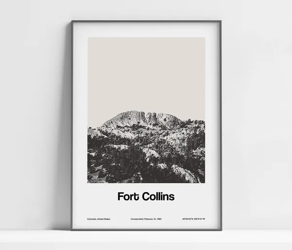 Fort Collins Colorado Minimalist Travel Poster