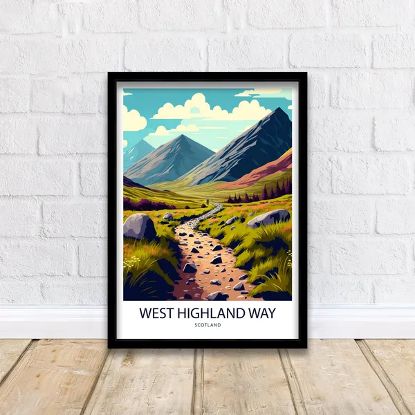 West Highland Way Scotland Travel Poster, Art Print