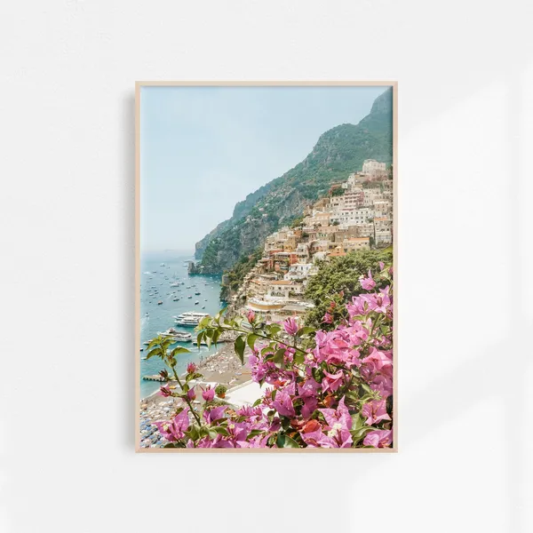 Positano Beach Vintage Italy Travel Poster