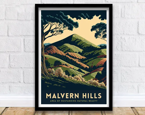 Malvern Hills Worcestershire Travel Poster