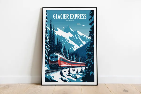 Glacier Express Switzerland Train Travel Poster