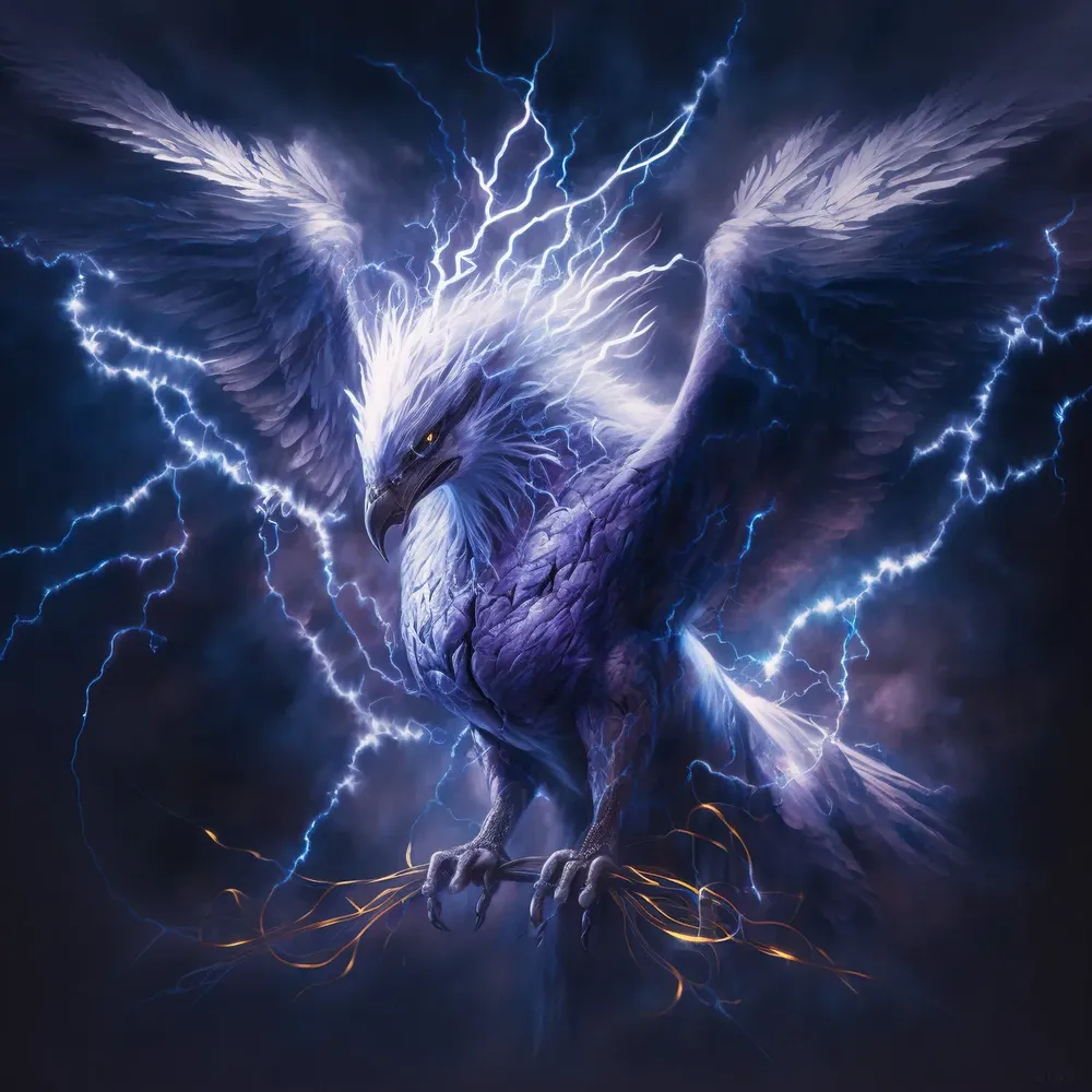 Lightning Phoenix Fantasy Art Poster
