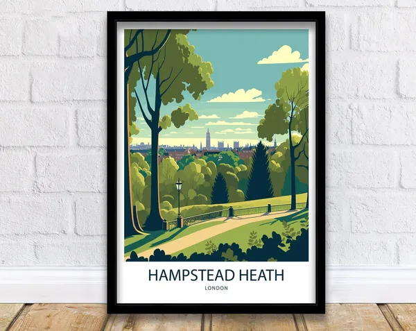 Hampstead Heath Travel Poster, London Art Print