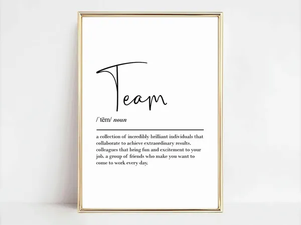 Team Definition Wall Art Print, Coworker Farewell Gift