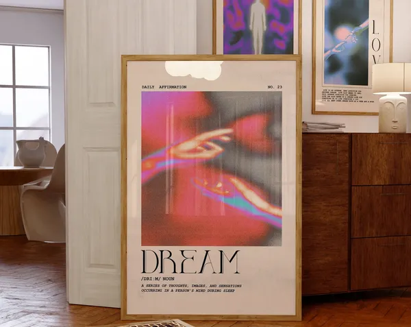 Self Affirmation Poster, Y2K Retro Quote Art