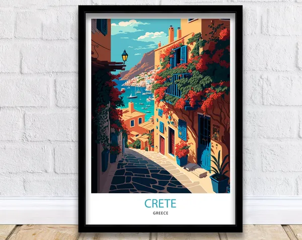 Crete Travel Poster, Greece Island Wall Art
