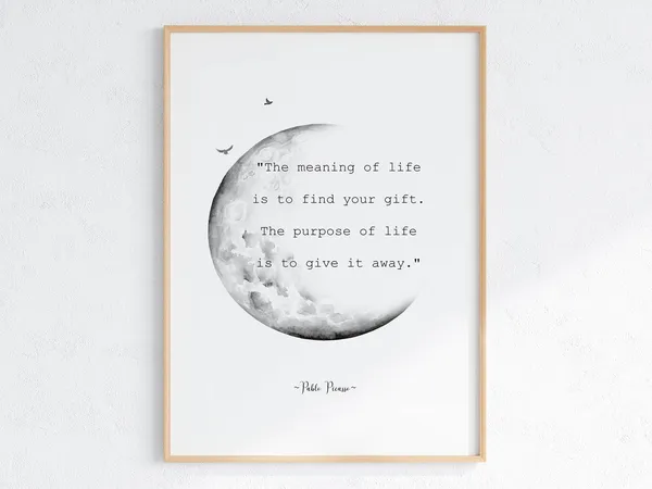 Pablo Picasso Quote Art Print, Gift For Teacher