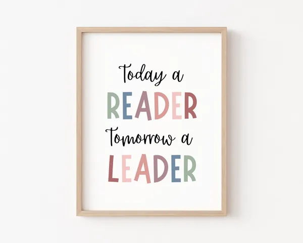 Today A Reader Boho Reading Quote Classroom Art Print