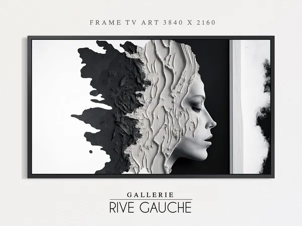 Abstract Woman Monochrome Oil Painting Art Print