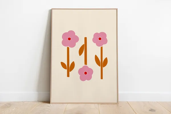 Abstract Flowers Botanical Art Print, Flower Market
