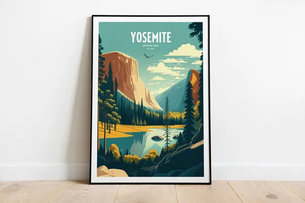 Yosemite National Park Travel Poster, USA Travel Art