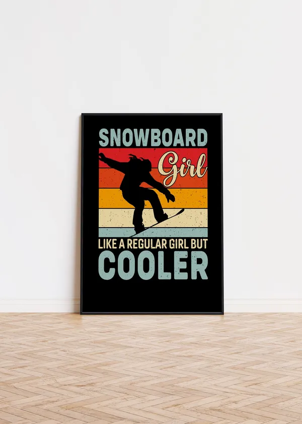 Snowboarder Gift Poster for Girls, Trendy Enthusiast
