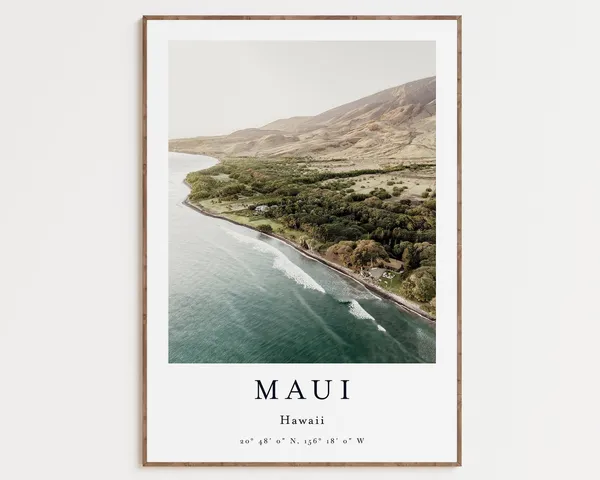 Maui Travel Poster, Hawaii Island Wall Art