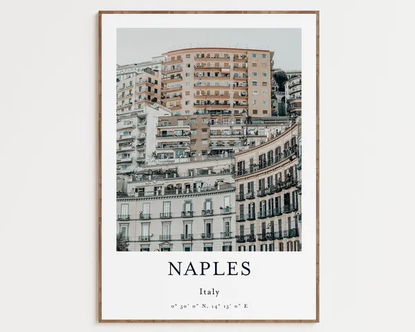 Naples City Art Print, Italy Travel Poster