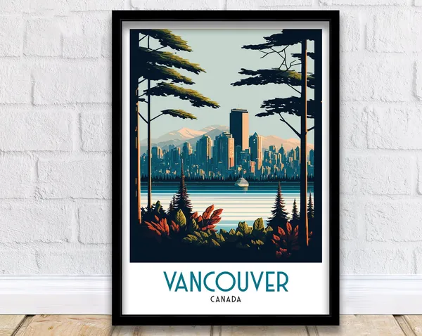 Vancouver Travel Poster, Canada Place Decor