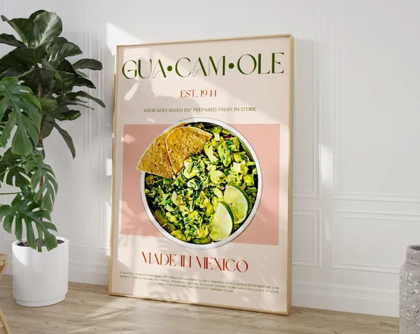 Guacamole Print, Mid-Century Modern Vintage Poster