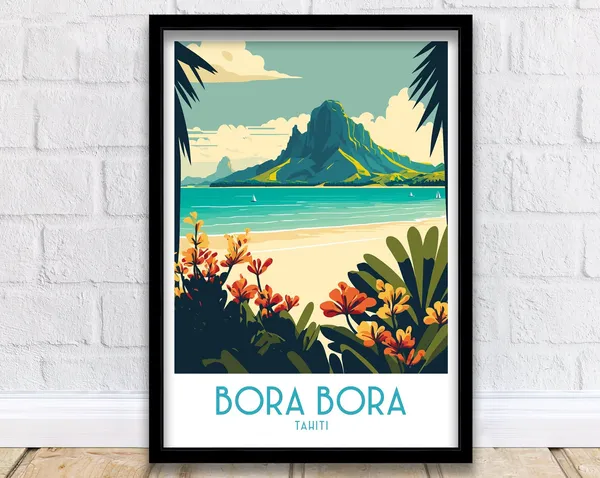 Bora Bora Travel Poster, French Polynesia