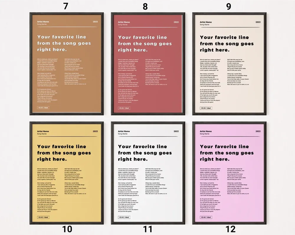 Custom Song Poster, Minimalist Lyric Art Print - Image 3
