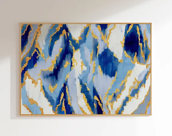 Royal Blue Beach Abstract Art Print