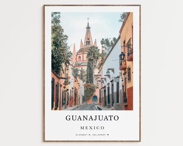 Mexico Travel Print, Minimalist City Landmark Poster