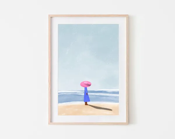 Ocean View Mindful Art Print, Peaceful Nature Poster