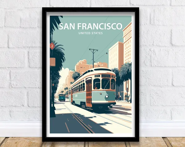San Francisco Travel Poster, City Wall Decor