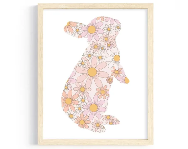 Cute Rabbit Easter Retro Spring Poster