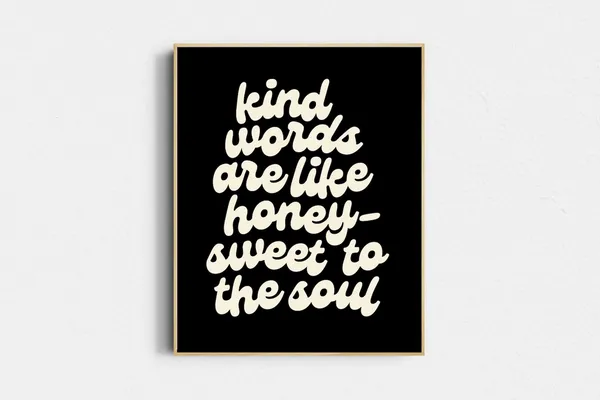 Kind Words Are Like Honey, Minimalist Christian Print