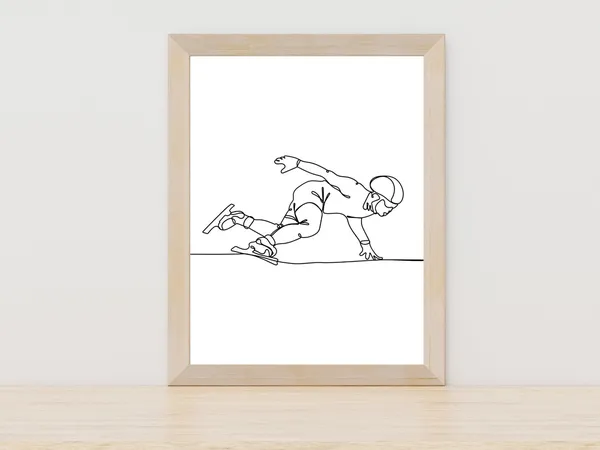 Speed Skating Line Art, Winter Sport Decor