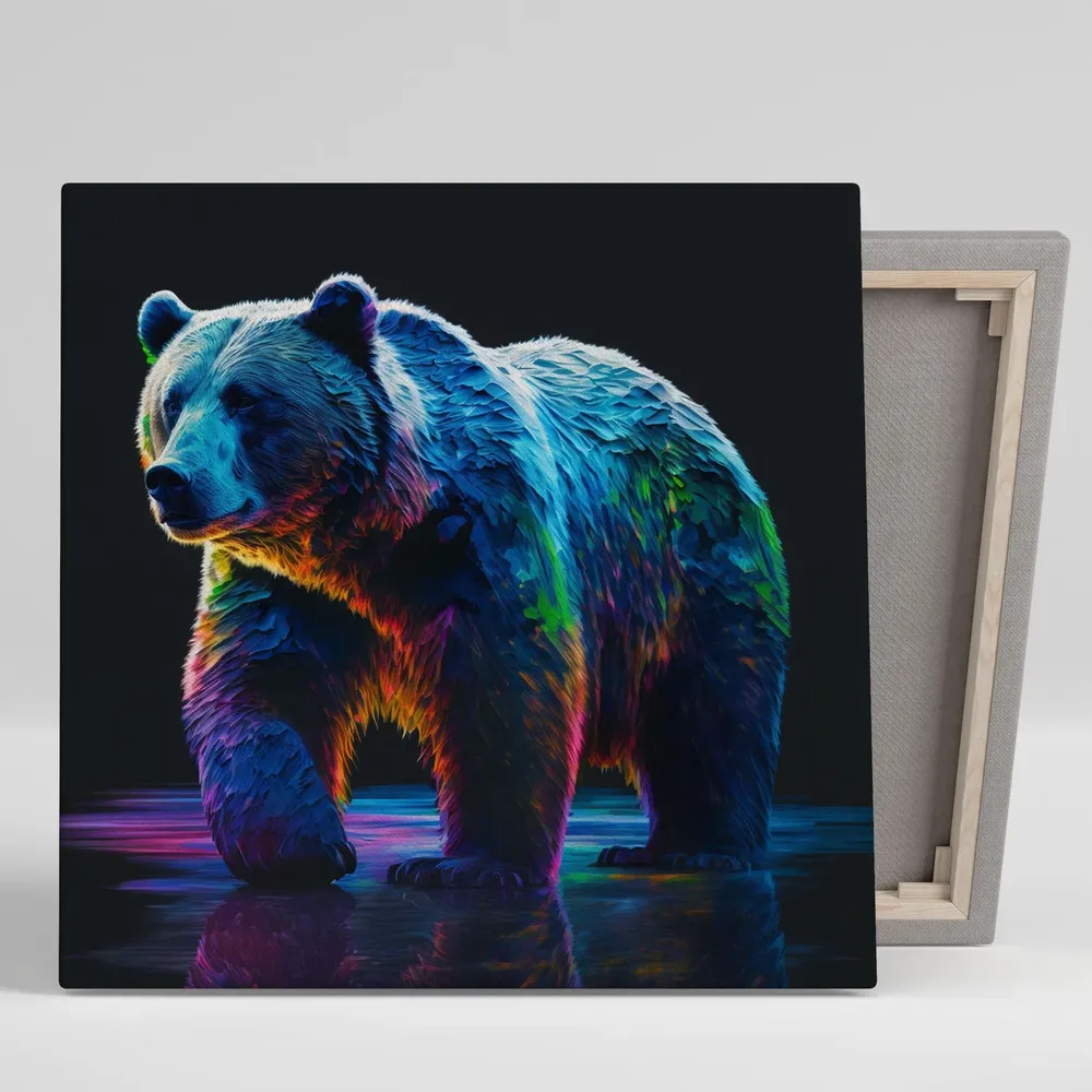 Colourful Bear Poster, Animal Wall Art