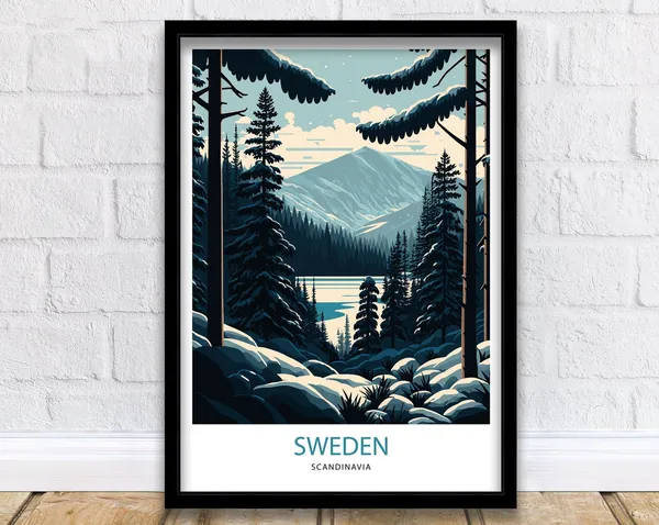 Scandinavia Travel Poster, Stockholm Sweden Print
