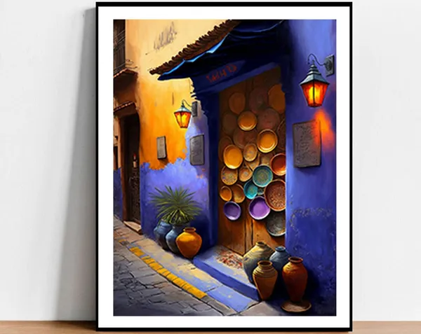 Street in Essaouira Morocco Art Print