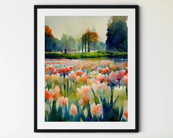 Keukenhof Tulip Field Print, Scandinavian Art Print