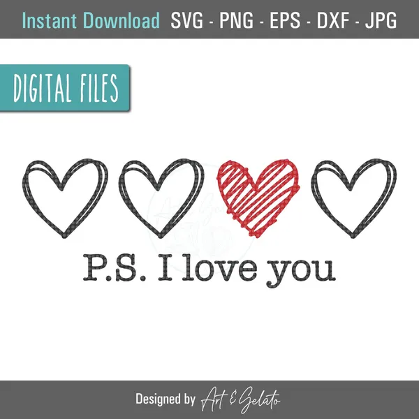 P.S. I Love You, Valentine Love Day Art Print