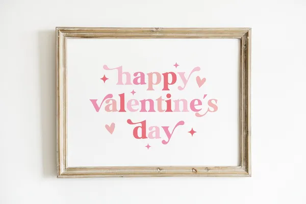 Happy Valentines Day Sign, Classroom Wall Art Print