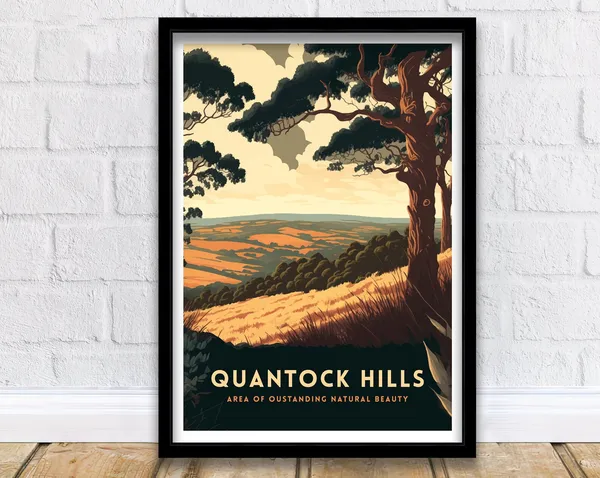 Quantock Hills Somerset Travel Poster